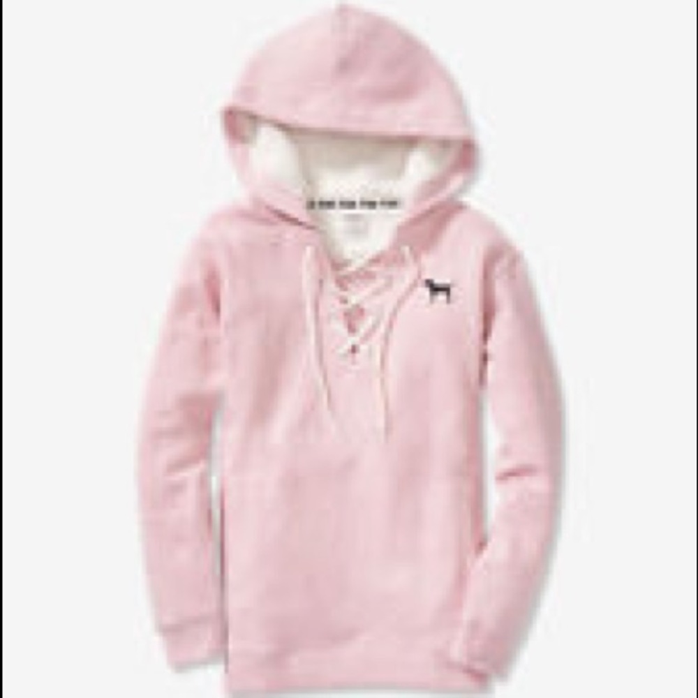 Victoria’s Secret PINK Sherpa Lace-Up Hoodie